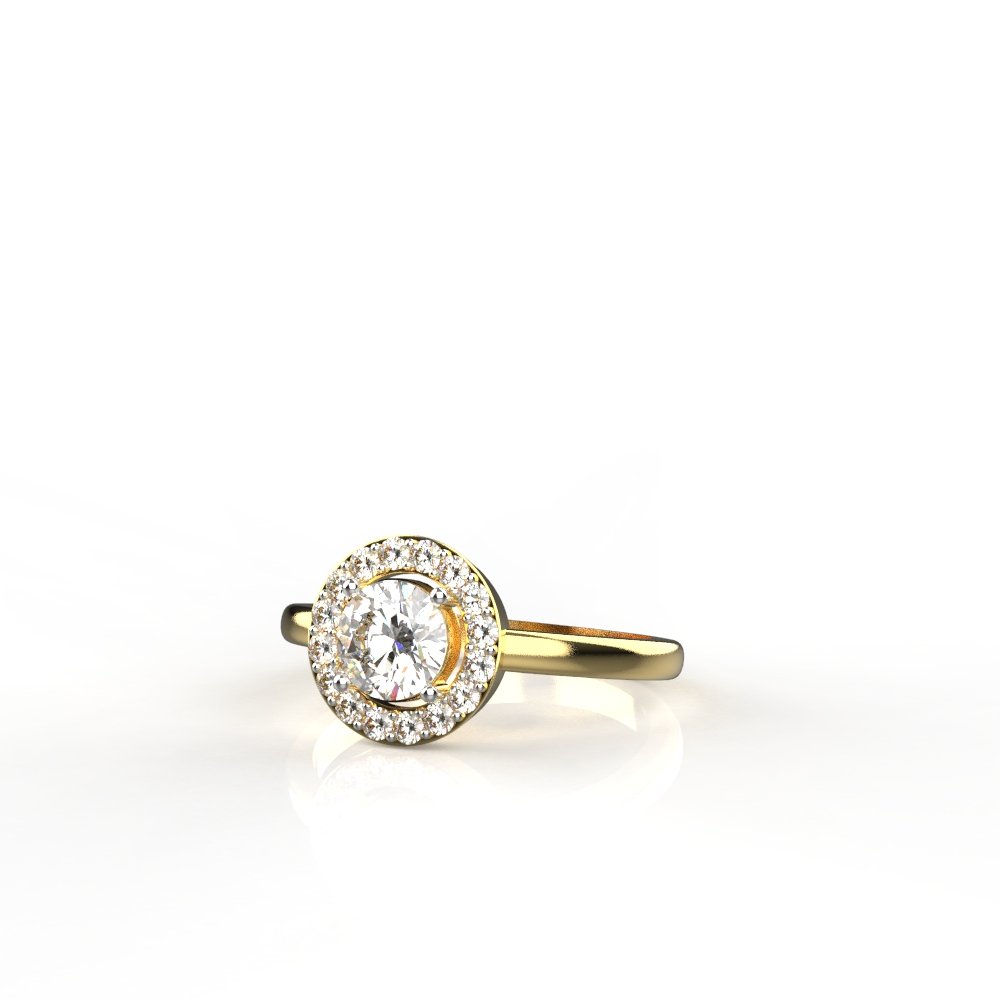 Avarta Jewellery 50 Cents Halo Solitaire Ring