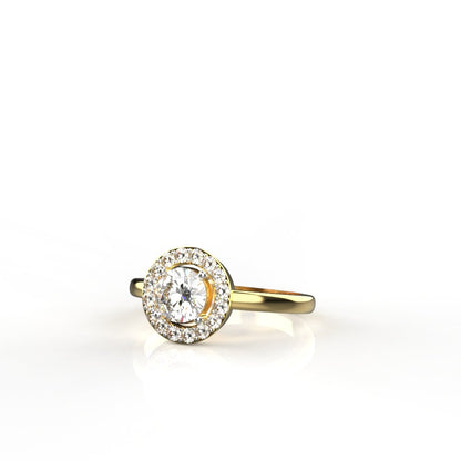 Avarta Jewellery 50 Cents Halo Solitaire Ring