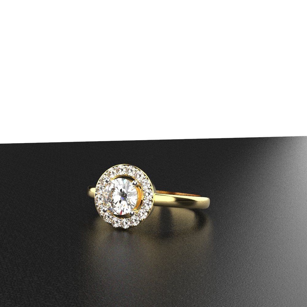 Avarta Jewellery 50 Cents Halo Solitaire Ring