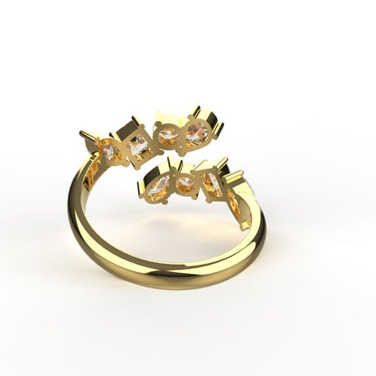 Avarta Jewellery Gold Wavy Fancy Lab Diamond Ring