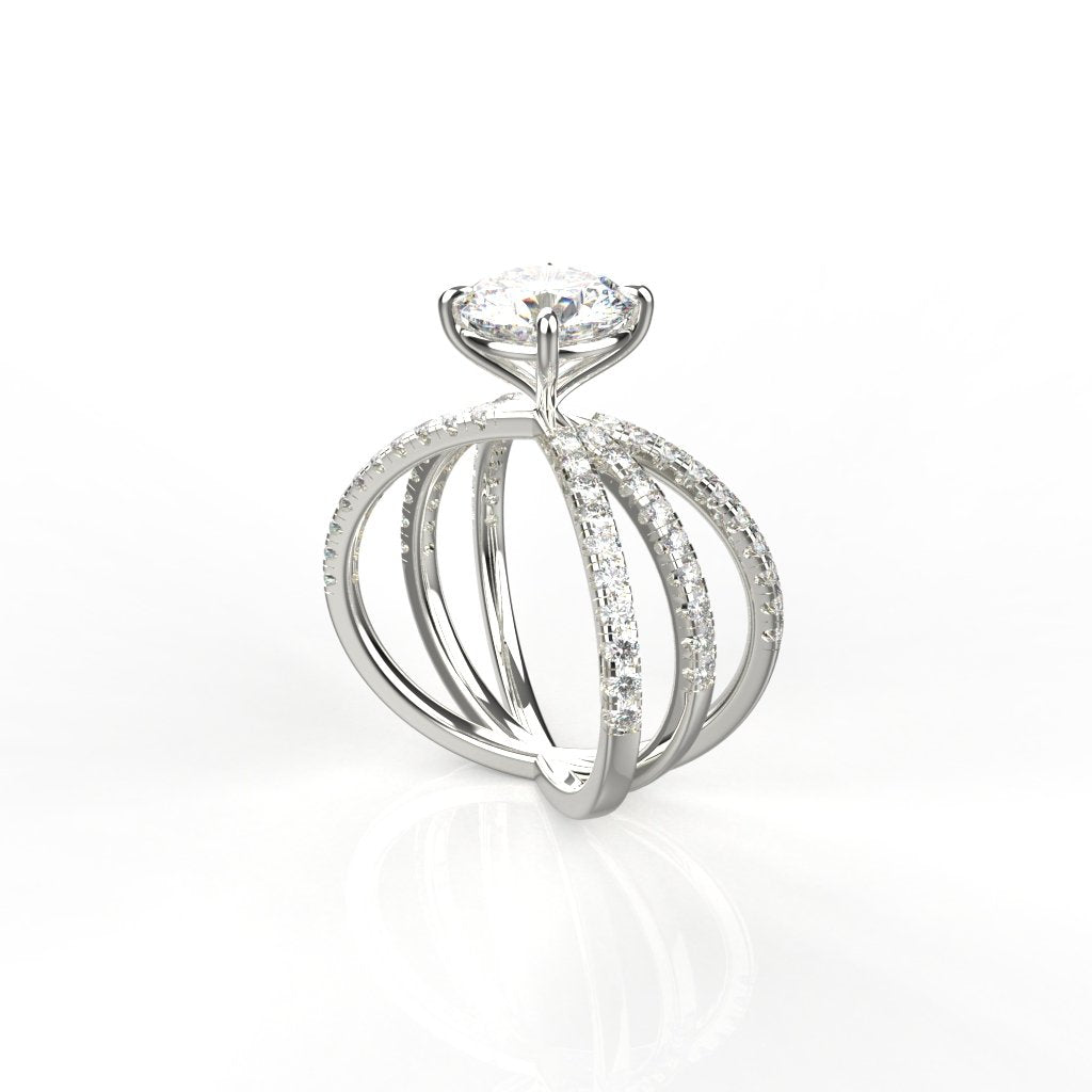 1.50 Cttw White Gold Solitaire Ring | 14K and 18K 80 Cents Round Lab Grown Diamond Ring