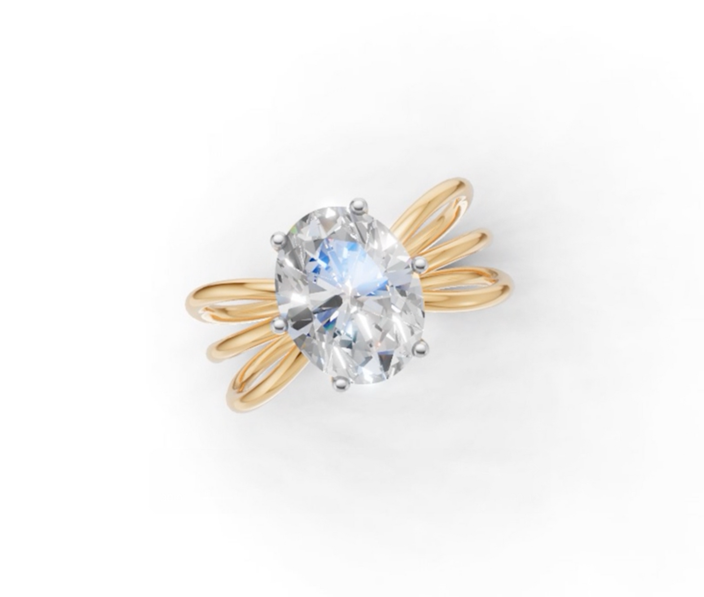 2 Cttw Moissanite Solitaire Designer Ring | 14K & 18K BIS HUID Hallmarked Gold Ring