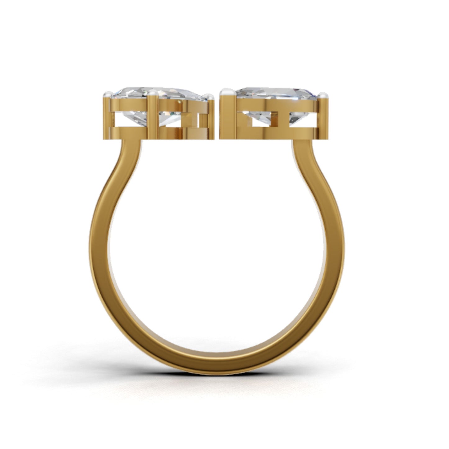 Toi et Moi Step-Cut Pear Moissanite Ring | 9K, 14K, 18K Gold