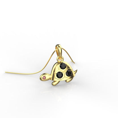 Avarta Sterling Silver Tortoise Pendant For Kids, Girls and Women With Sterling Silver Chain