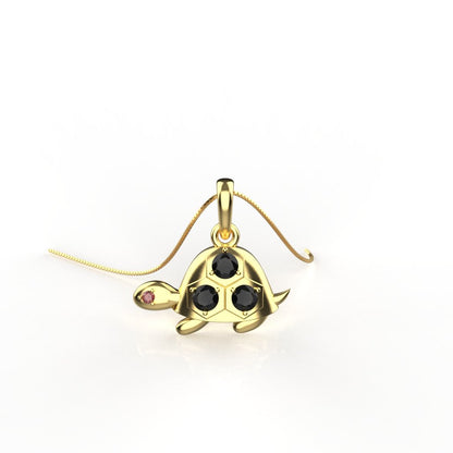 Avarta Sterling Silver Tortoise Pendant For Kids, Girls and Women With Sterling Silver Chain