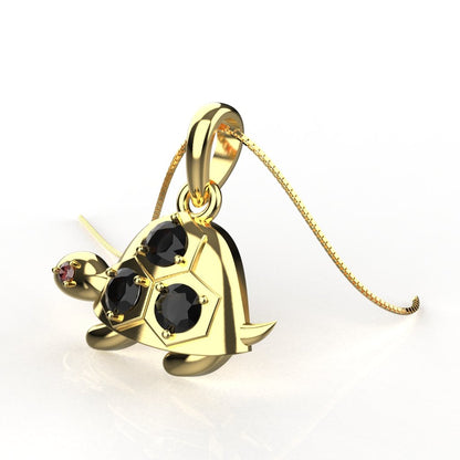 Avarta Sterling Silver Tortoise Pendant For Kids, Girls and Women With Sterling Silver Chain