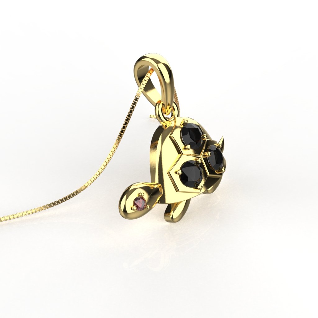 Avarta Sterling Silver Tortoise Pendant For Kids, Girls and Women With Sterling Silver Chain