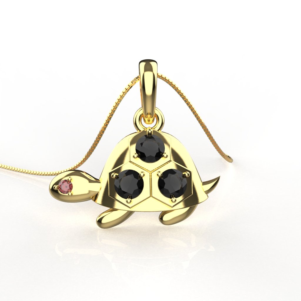 Avarta Sterling Silver Tortoise Pendant For Kids, Girls and Women With Sterling Silver Chain