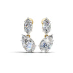 Royal Pear Drop Earrings | 3.5ct Pear & 1.25ct Marquise Moissanite – Certified & Hallmarked Gold