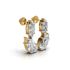 Royal Pear Drop Earrings | 3.5ct Pear & 1.25ct Marquise Moissanite – Certified & Hallmarked Gold