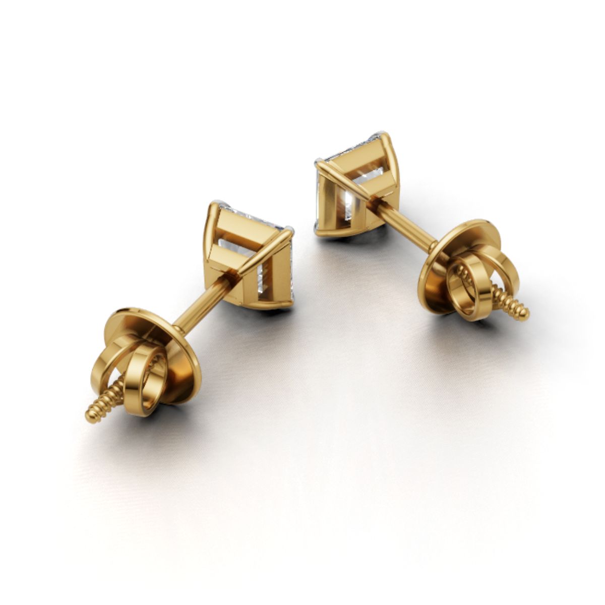 0.75 CT Each Princess Cut Lab Grown Diamond Stud Earrings | IGI Certified | Unisex