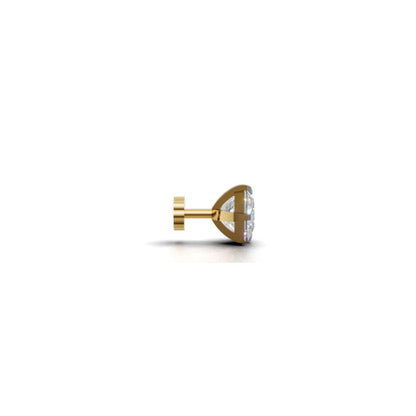 Avarta Yellow Gold 25 Cents Square Moissanite Nose stud