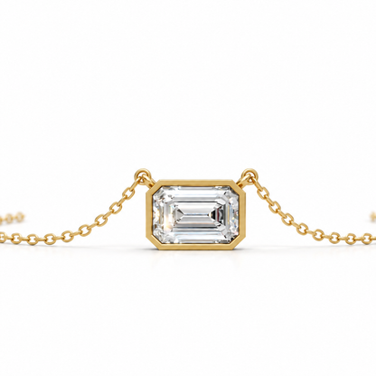 Petite Emerald-Cut Lab-Grown Diamond Pendant Necklace | Avarta Jewellery