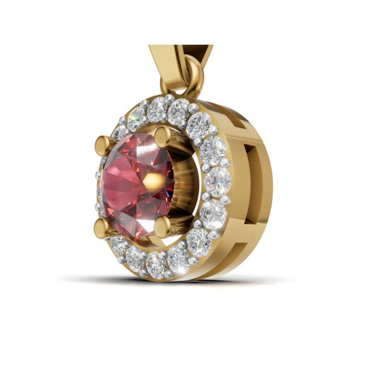 Avarta 30 Cents Ruby Lab Diamond Pendant Without Chain