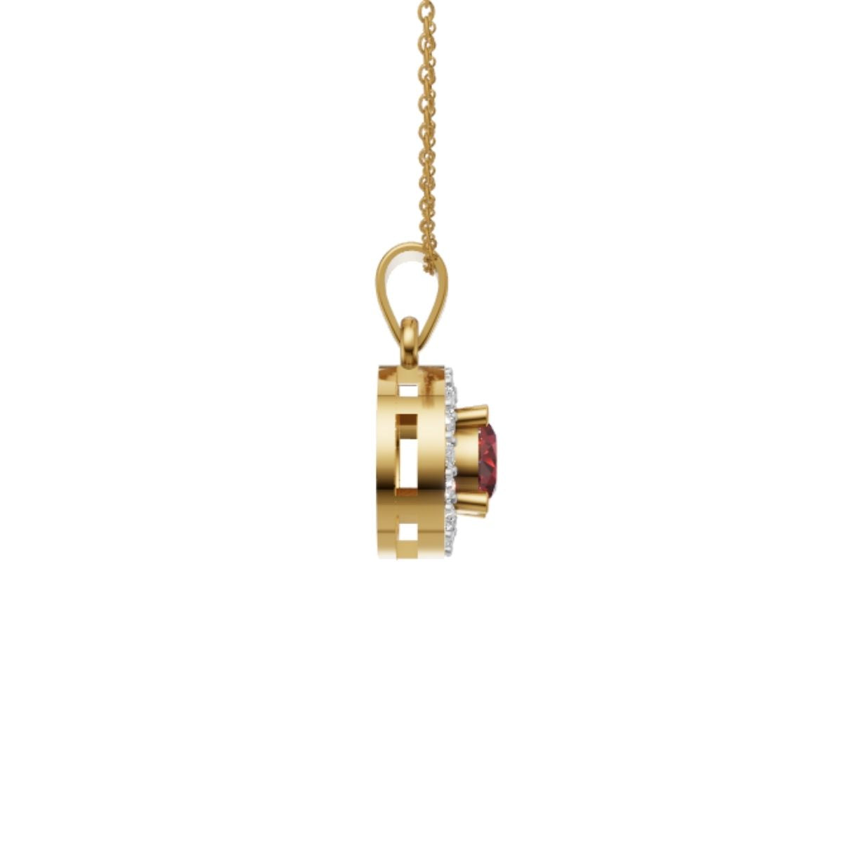 Avarta 30 Cents Ruby Lab Diamond Pendant Without Chain