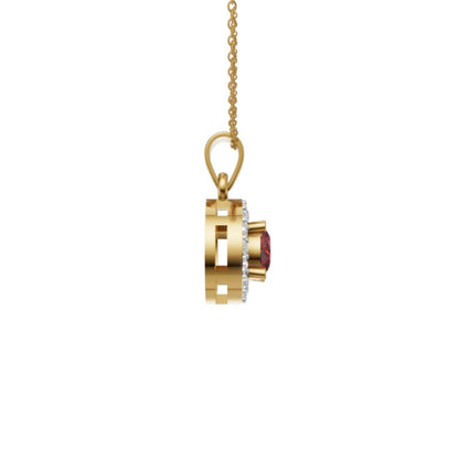 Avarta 30 Cents Ruby Lab Diamond Pendant Without Chain