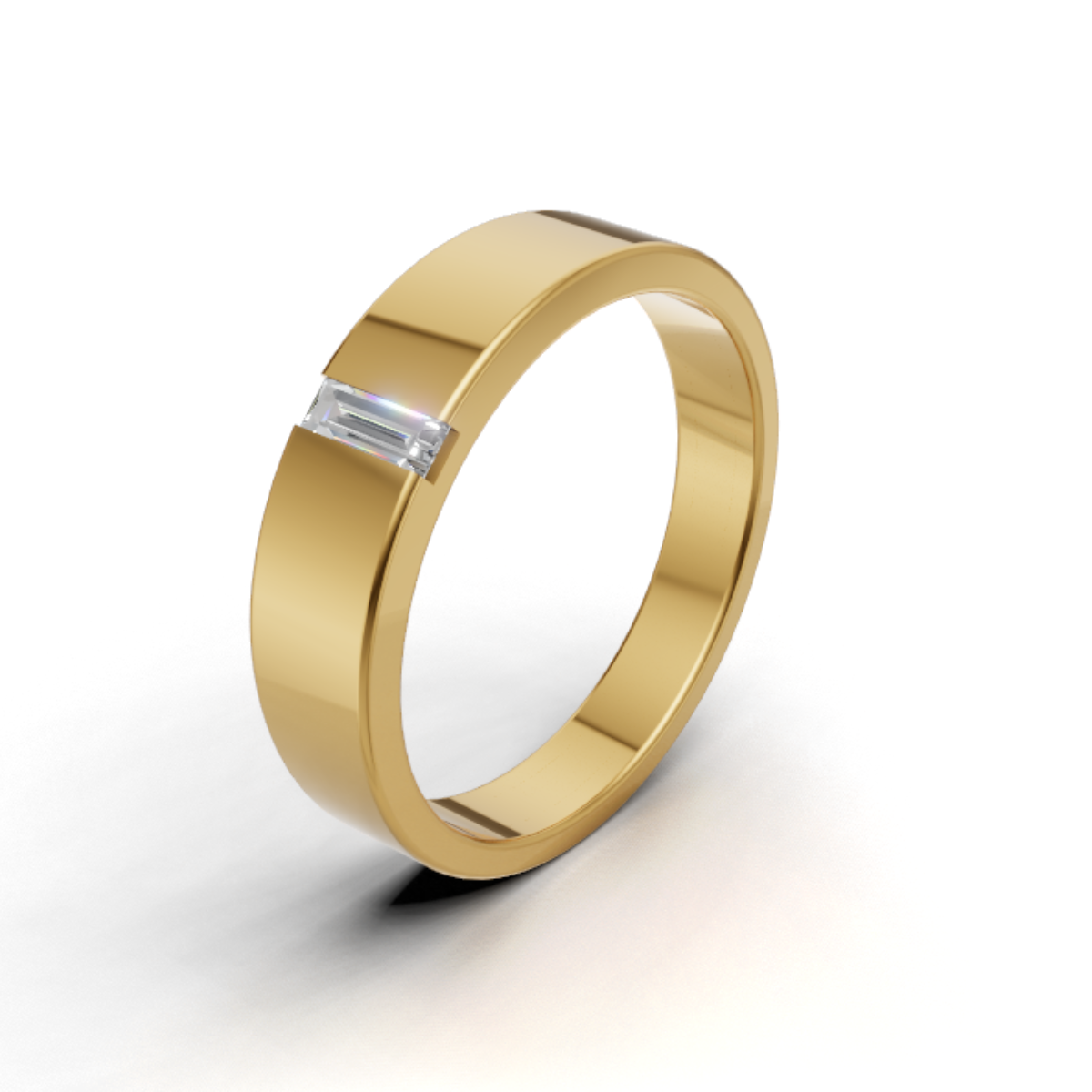0.20 CT Baguette Lab-Grown Diamond Unisex Gold Ring