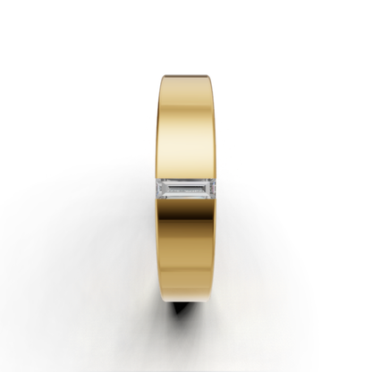 0.20 CT Baguette Lab-Grown Diamond Unisex Gold Ring
