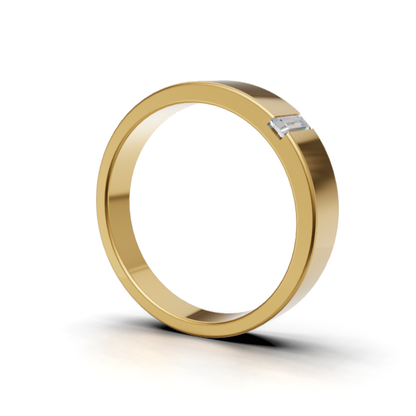 0.20 CT Baguette Lab-Grown Diamond Unisex Gold Ring