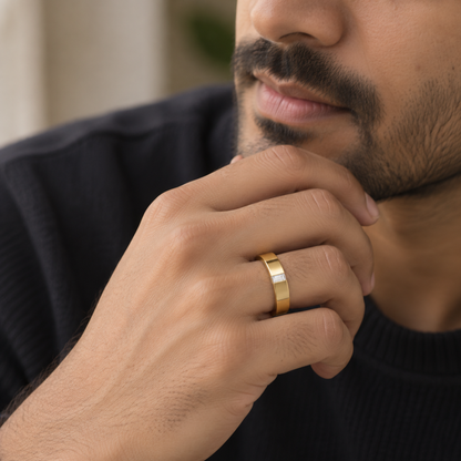 0.20 CT Baguette Lab-Grown Diamond Unisex Gold Ring