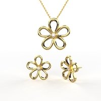 Avarta 18K Gold &amp; Certified Diamonds Flower Pendant Set For Girls &amp; Women