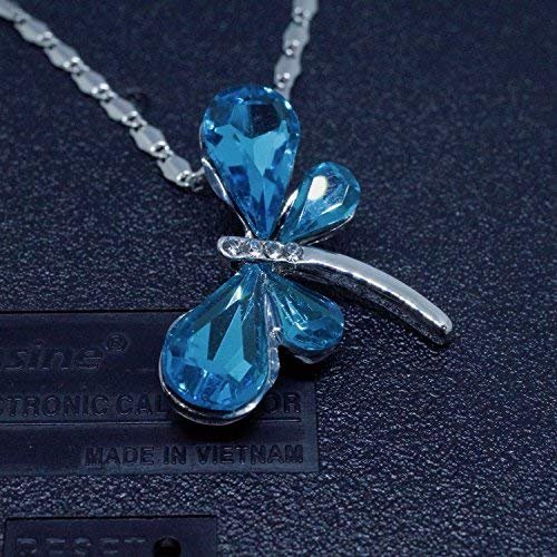Avarta Allure Swarovski Element Blue Dragonfly Pendant for Girls and Women