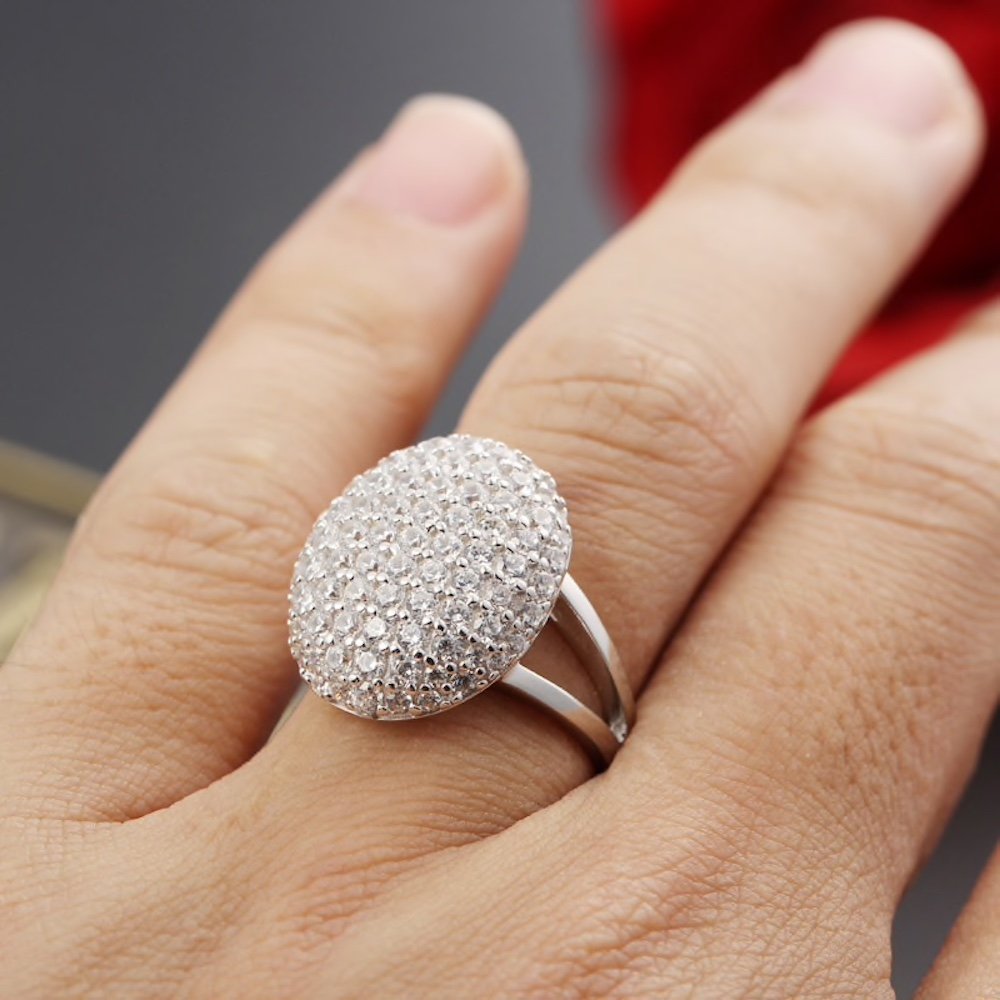 Avarta Sterling Silver Twilight American Diamond Ring