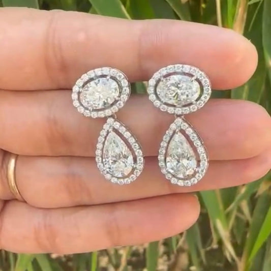 Avarta Sterling Silver Moissanite Solitaire Dangler Earring