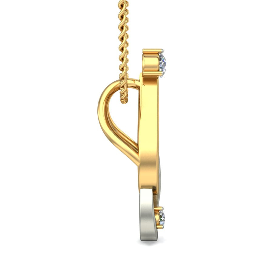 Infinite Love Teardrop Pendant, Lab Grown Diamond Dual Tone Design in 9K/14K/18K Gold | Timeless Connection Jewelry