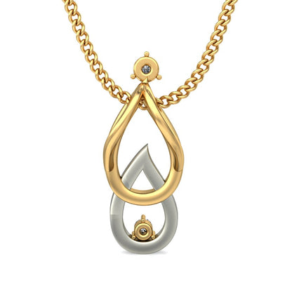 Infinite Love Teardrop Pendant, Lab Grown Diamond Dual Tone Design in 9K/14K/18K Gold | Timeless Connection Jewelry