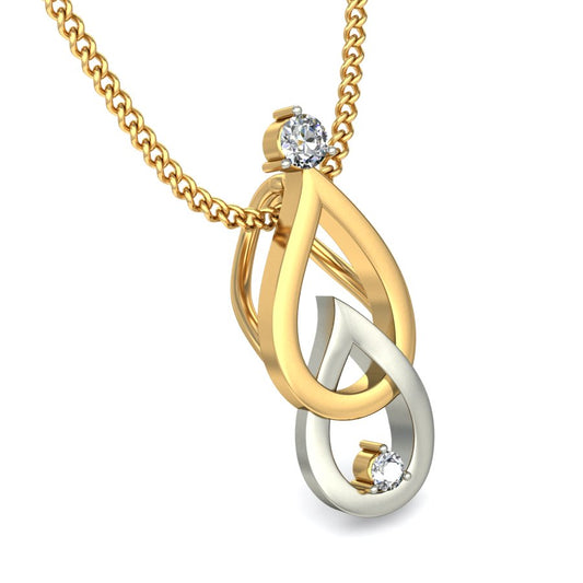 Infinite Love Teardrop Pendant, Lab Grown Diamond Dual Tone Design in 9K/14K/18K Gold | Timeless Connection Jewelry