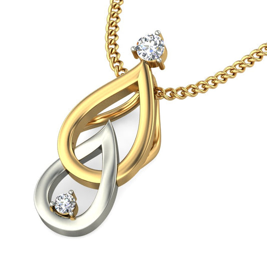 Infinite Love Teardrop Pendant, Lab Grown Diamond Dual Tone Design in 9K/14K/18K Gold | Timeless Connection Jewelry