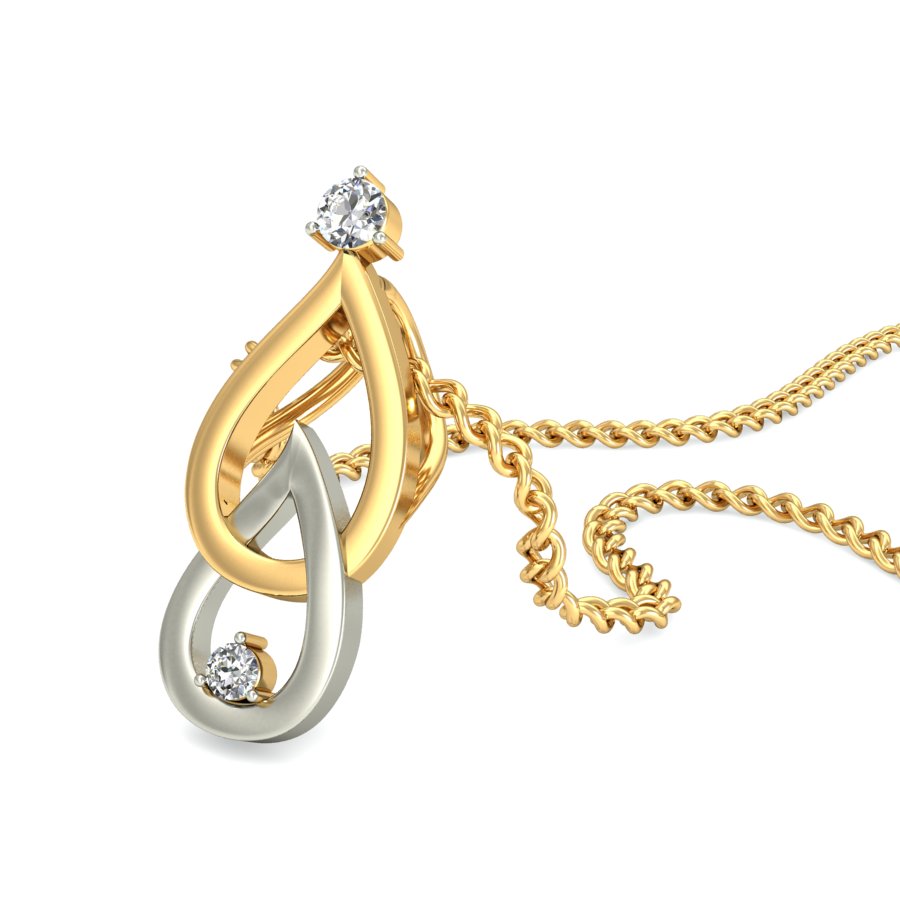 Infinite Love Teardrop Pendant, Lab Grown Diamond Dual Tone Design in 9K/14K/18K Gold | Timeless Connection Jewelry