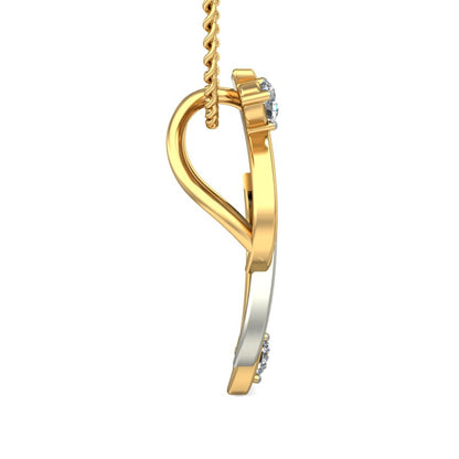 Eternal Swirl Dual Tone Pendant, Lab Grown Diamond Infinity Twist Necklace in 9K/14K/18K Two Tone Gold | Timeless Love Jewelry