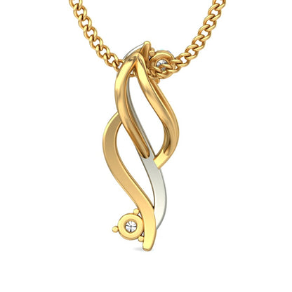 Eternal Swirl Dual Tone Pendant, Lab Grown Diamond Infinity Twist Necklace in 9K/14K/18K Two Tone Gold | Timeless Love Jewelry