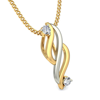 Eternal Swirl Dual Tone Pendant, Lab Grown Diamond Infinity Twist Necklace in 9K/14K/18K Two Tone Gold | Timeless Love Jewelry