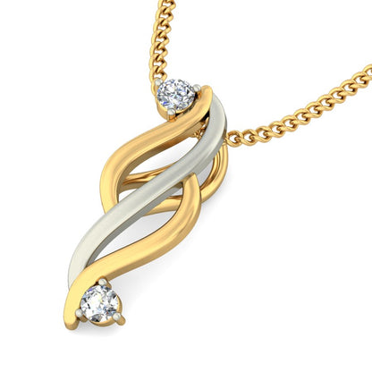 Eternal Swirl Dual Tone Pendant, Lab Grown Diamond Infinity Twist Necklace in 9K/14K/18K Two Tone Gold | Timeless Love Jewelry