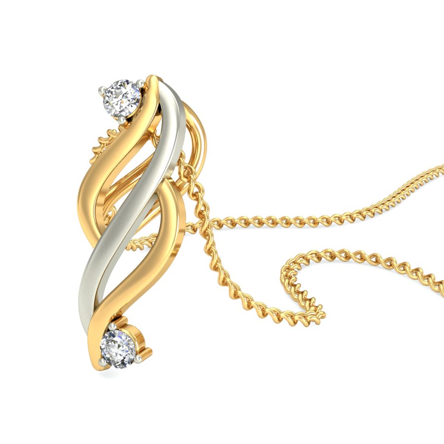 Eternal Swirl Dual Tone Pendant, Lab Grown Diamond Infinity Twist Necklace in 9K/14K/18K Two Tone Gold | Timeless Love Jewelry