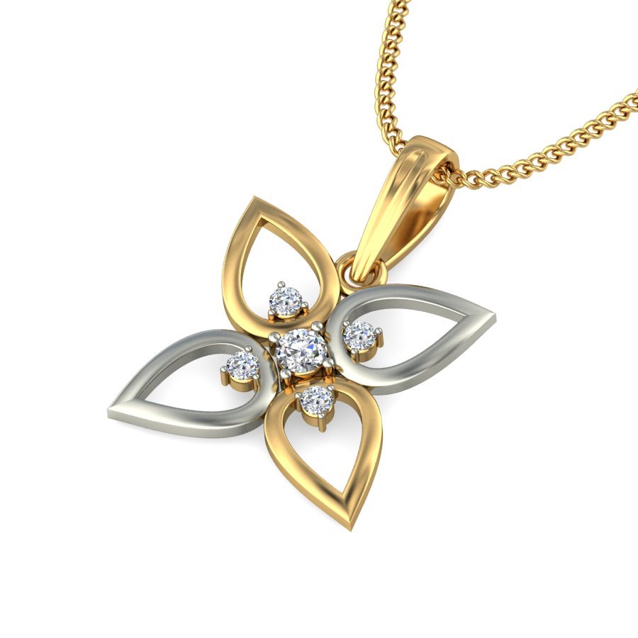 Avarta 18k Gold Diamond Flower Pendant Secondary image