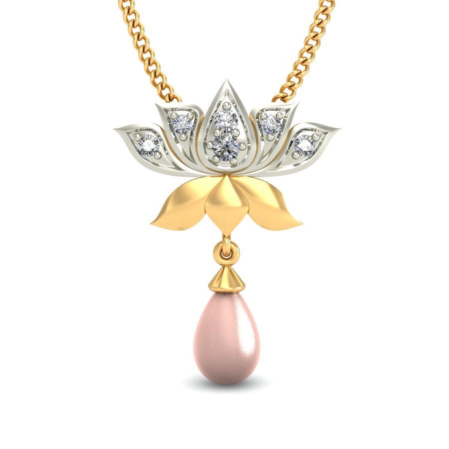 Avarta Jewellery 18k Gold Pearl Diamond Flower Pendant