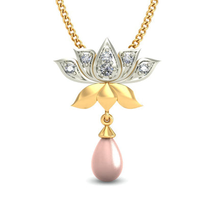 Avarta Jewellery 18k Gold Pearl Diamond Flower Pendant