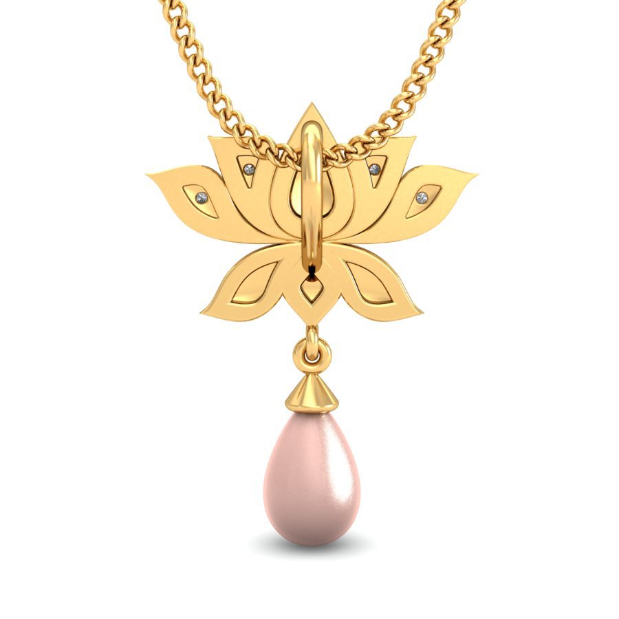 Avarta Jewellery 18k Gold Pearl Diamond Flower Pendant