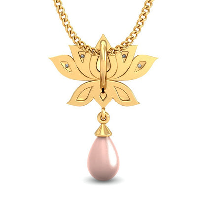 Avarta Jewellery 18k Gold Pearl Diamond Flower Pendant
