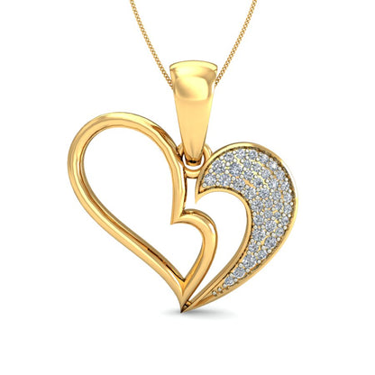 Luminous Brilliance Heart Pendant, Lab Grown Diamond Necklace in 9K/14K/18K Gold | Symbol of Love & Light