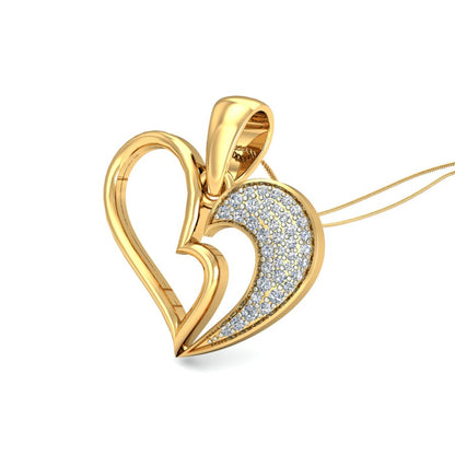 Luminous Brilliance Heart Pendant, Lab Grown Diamond Necklace in 9K/14K/18K Gold | Symbol of Love & Light