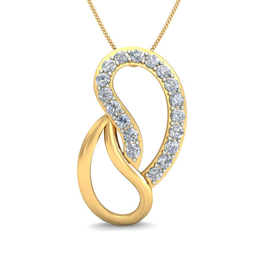 Infinite Twist Diamond Pendant, Lab Grown Diamond Infinity Necklace in 9K/14K/18K Gold | Handmade Designer Love & Eternity Jewelry