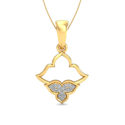 Divine Floral Golden Mandala Lotus Pendant, Lab Grown Diamond Bloom Necklace in 9K/14K/18K Gold | Timeless Elegant Flower Jewelry by Avarta