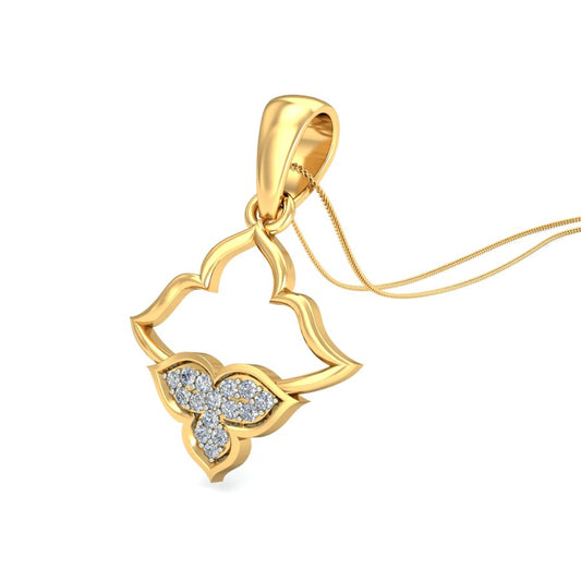 Divine Floral Golden Mandala Lotus Pendant, Lab Grown Diamond Bloom Necklace in 9K/14K/18K Gold | Timeless Elegant Flower Jewelry by Avarta
