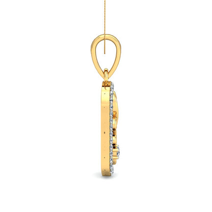 Unisex Paisley Design Tag Pendant, Lab Grown Diamond Necklace in 9K/14K/18K Gold | Elegant Western Culture Jewelry for Everyone