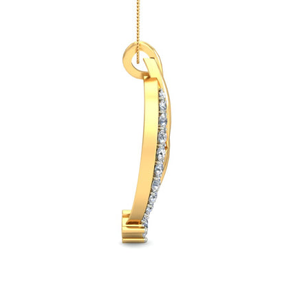 Golden Flame Diamond Pendant, Lab Grown Diamond Flame of Life Necklace in 9K/14K/18K Gold | Elegant Passion Jewelry